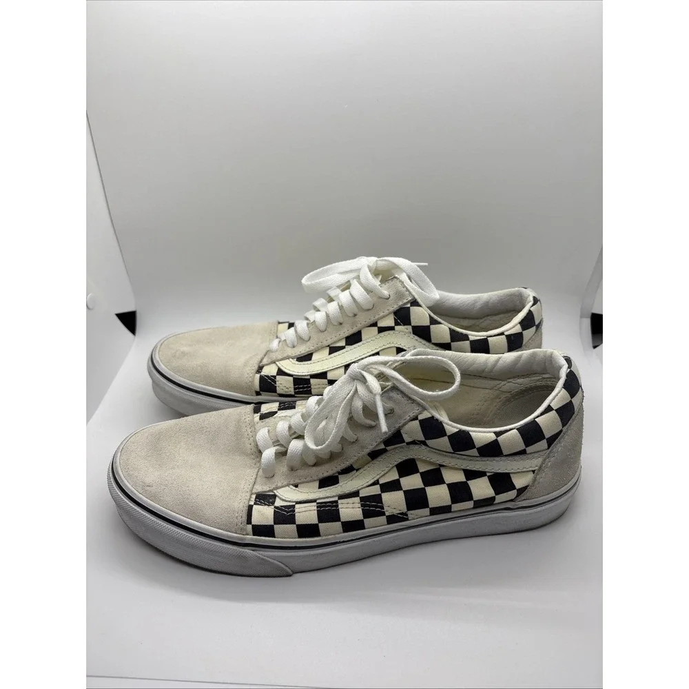 Vans Old Skool Sneaker Checkerboard Off White Black Mens 9.5 VN0A38G127K